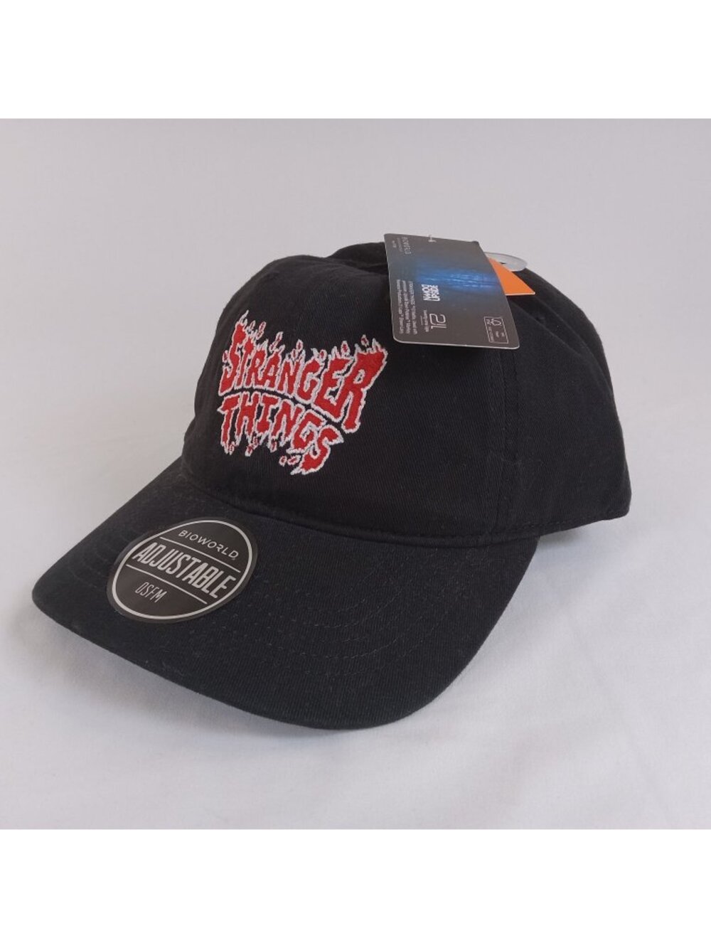 Netflix Stranger Things Bioworld Black Baseball Hat Adjustable Embroidered Logo